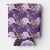 Lila unter dem Meer mit Glitzer Dosenkühler (Vorderseite)