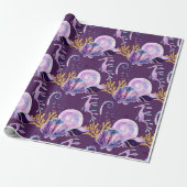 Lila unter dem Meer mit Glitzer Geschenkpapier (Ungerollt)