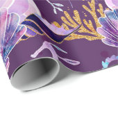 Lila unter dem Meer mit Glitzer Geschenkpapier (Rolleneckpunkt)