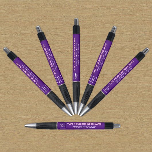 Lila Unternehmensmarke auf Pen Kugelschreiber
