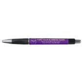 Lila Unternehmensmarke auf Pen Kugelschreiber (Vorderseite)