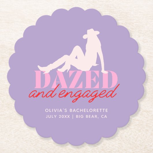 Lila Untersetzer aus Party und Verlobtem Papier (Vorderseite)