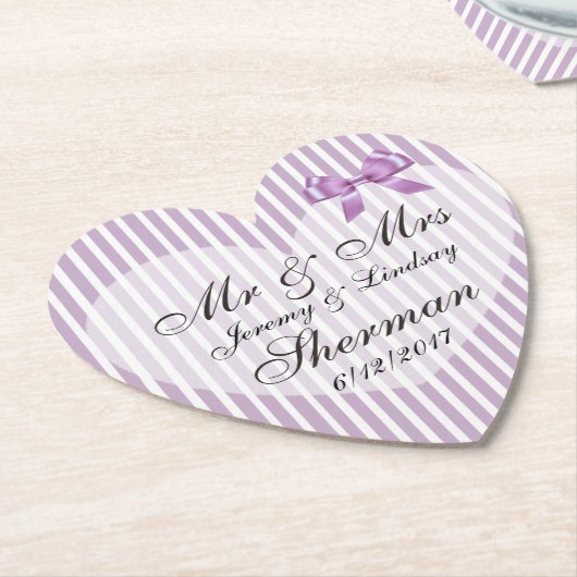 Lila Untersetzer für Personalisierte Hochzeitspapi (angewinkelt)