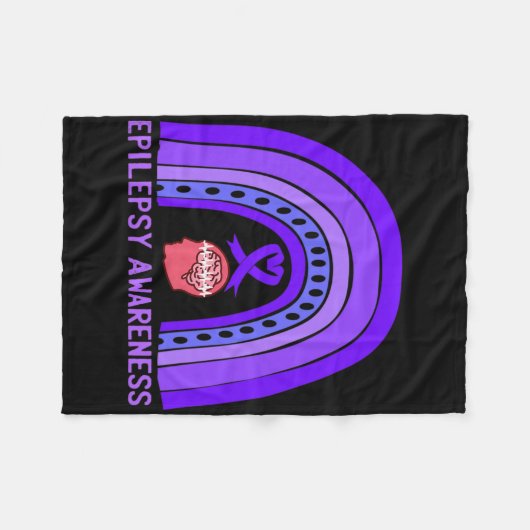 Lila Unterstützung für Epilepsie Fleecedecke (Vorderseite (Horizontal))