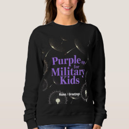 Lila Unterstützung für Militärkids-Löwenleuchter Sweatshirt