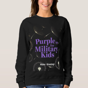 Lila Unterstützung für Militärkids-Löwenleuchter Sweatshirt
