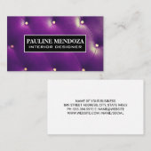 Lila Upholsterie | Button-Innenpolsterung Visitenkarte (Vorne/Hinten)