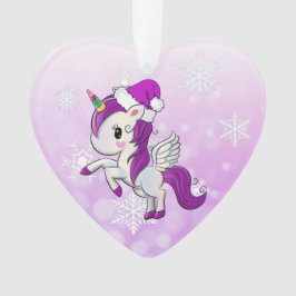 Lila Urlaub Einhorn und Sprinklen Weihnachten Ornament