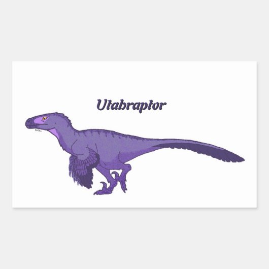 Lila Utahraptor Verlassen Rechteckiger Aufkleber (Vorderseite)