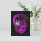 Lila Valentine-Schädel Feiertagspostkarte (Stehend Vorderseite)