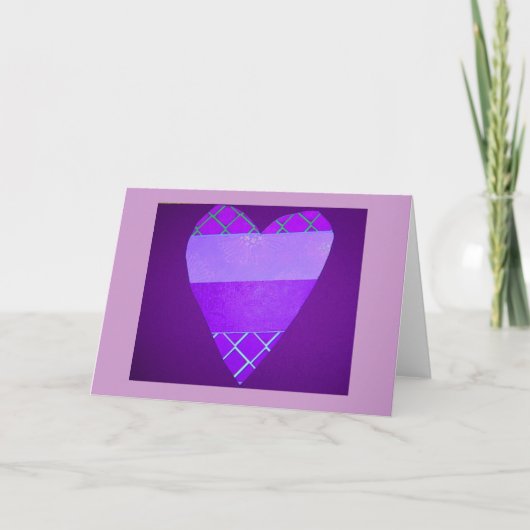 lila Valentines Feiertagskarte (Vorderseite)