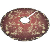 Lila Valentinrahmen Polyester Weihnachtsbaumdecke (Schrägansicht)