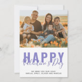 Lila Valentinstag Foto Feiertagskarte (Vorderseite)