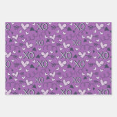 Lila Valentinstag Herz Geschenkpapier Set (Vorderseite)