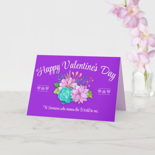 Lila Valentinstag Karte (Orchidee)