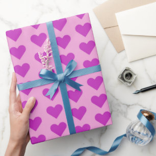 Lila Valentinstag Liebe Herz Geschenkpapier