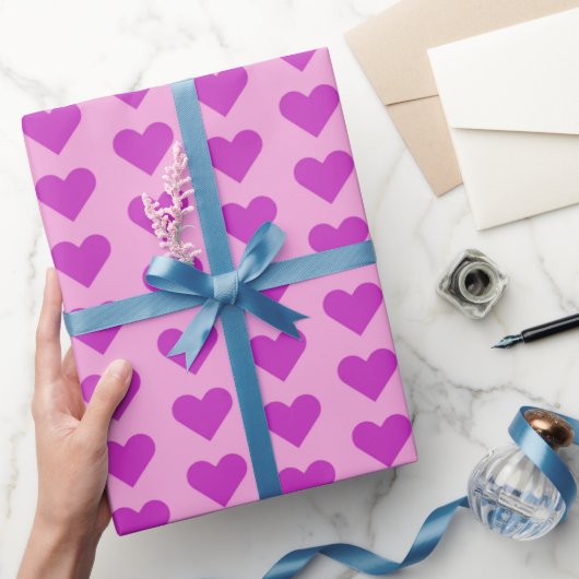 Lila Valentinstag Liebe Herz Geschenkpapier (Schenken)
