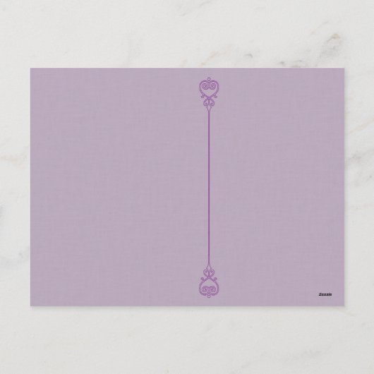 Lila Valentinstag Postkarte (Rückseite)