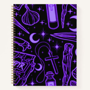 Lila Vampirdesign Hardcover-Spiralheft Notizblock