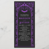 Lila Vampire-Kathedrale Gotische Hochzeit Programm (Vorderseite)