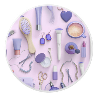 Lila Vanity-Tabelle Keramikknauf