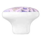 Lila Vanity-Tabelle Keramikknauf (Seitenansicht)