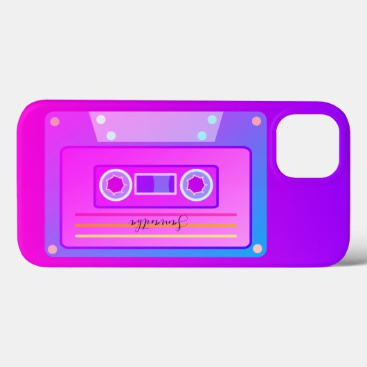 Lila Vaporwave ästhetisches 90er Hot Pink Mixtape Case-Mate iPhone Hülle (Rückseite (Horizontal))