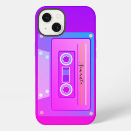 Lila Vaporwave ästhetisches 90er Hot Pink Mixtape iPhone 13 Hülle