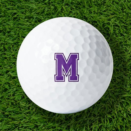 Lila Varsity Monogramm Golfball