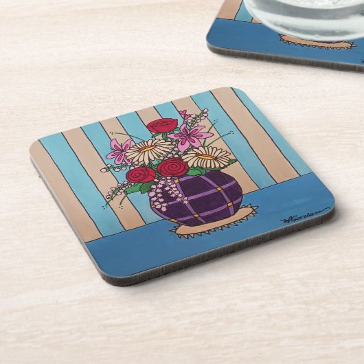 Lila Vase Getränkeuntersetzer (Linke Seite)