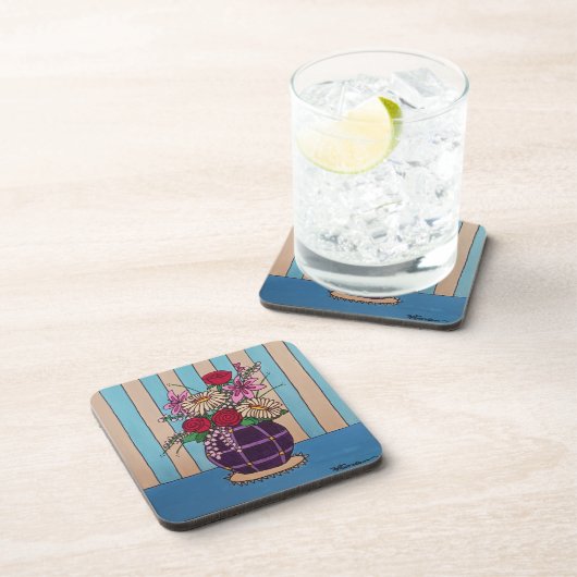 Lila Vase Getränkeuntersetzer (Rechte Seite)