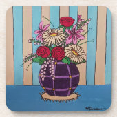 Lila Vase Getränkeuntersetzer (Vorderseite)