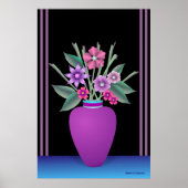 Lila Vase mit farbigen Blume Poster (Vorne)