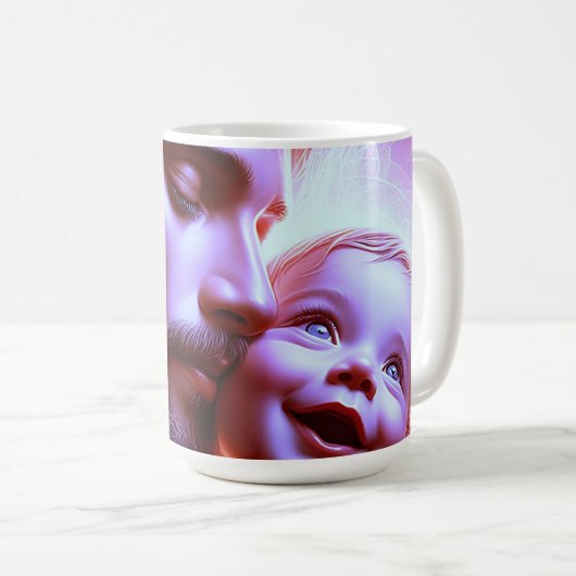 Lila Vater Baby Glow Kaffeetasse (VorderseiteRechts)