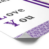 Lila Vater und Mutter Ich Liebe Sie Familie Foto Poster (Ecke)