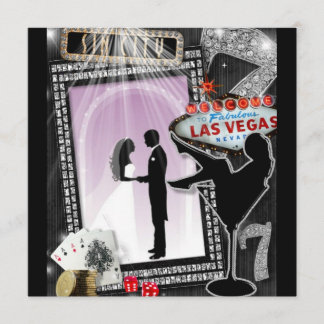Lila Vegas Hochzeit Einladung
