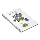 Lila Veilchen Aquarell Spiral Foto Notebook Notizblock (Rechte Seite)