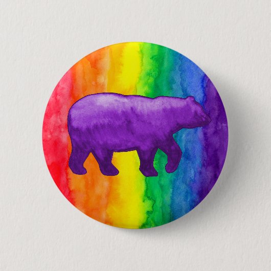 Lila Veilchen betreffen Regenbogen-Wäsche-Knöpfe Button (Vorderseite)