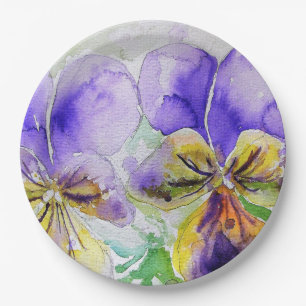 Lila Veilchen-Blumen-Muster-Papier-Party-Teller Pappteller