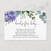 Lila Veilchen Grüne Babyduschbücher für Babys Begleitkarte (Vorderseite)