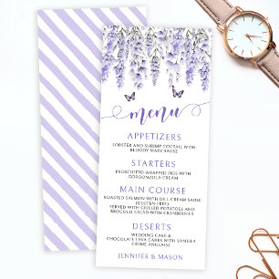Lila Veilchen Lavendel Blumen Hochzeitsmenükarten
