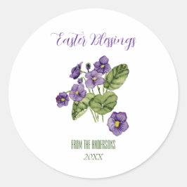 Lila Veilchen Ostern Segeln Klassische Rundgang Runder Aufkleber