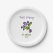 Lila Veilchen Ostersegnung Pappteller (Vorderseite)