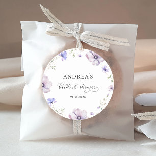 Lila Veilchen Purpur Frühlings Blumen Hochzeitsdus Runder Aufkleber