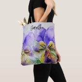 Lila Veilchen Stiefmütterchen Stiefmütterchen Aqua Tasche (Von Nahem)