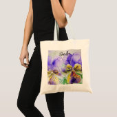 Lila Veilchen Stiefmütterchen Stiefmütterchen Aqua Tragetasche (Vorderseite (Produkt))