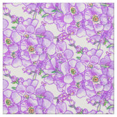 Lila vergessenes Blumenmuster Stoff (Nahaufnahme)