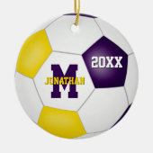 lila vergoldet seine Schulmannschaft das Fußball Keramik Ornament (Vorne)