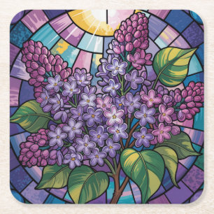 Lila verkettete Glass Lilacs Plastic Untersetzer S