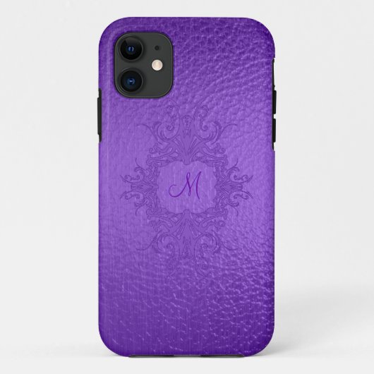 Lila verklebtes Monogramm Case-Mate iPhone Hülle (Rückseite)